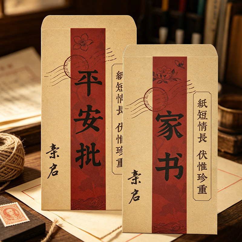 古风平安批侨批信封信纸套装给阿嬷的情书高级感精致手写信笺送女友潮汕电影传统文创老式浪漫复古牛皮纸家书
