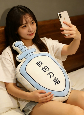 我的刀盾猫meme网红同款喜感创意毛绒抱枕靠垫搞笑魔性梗社交道具