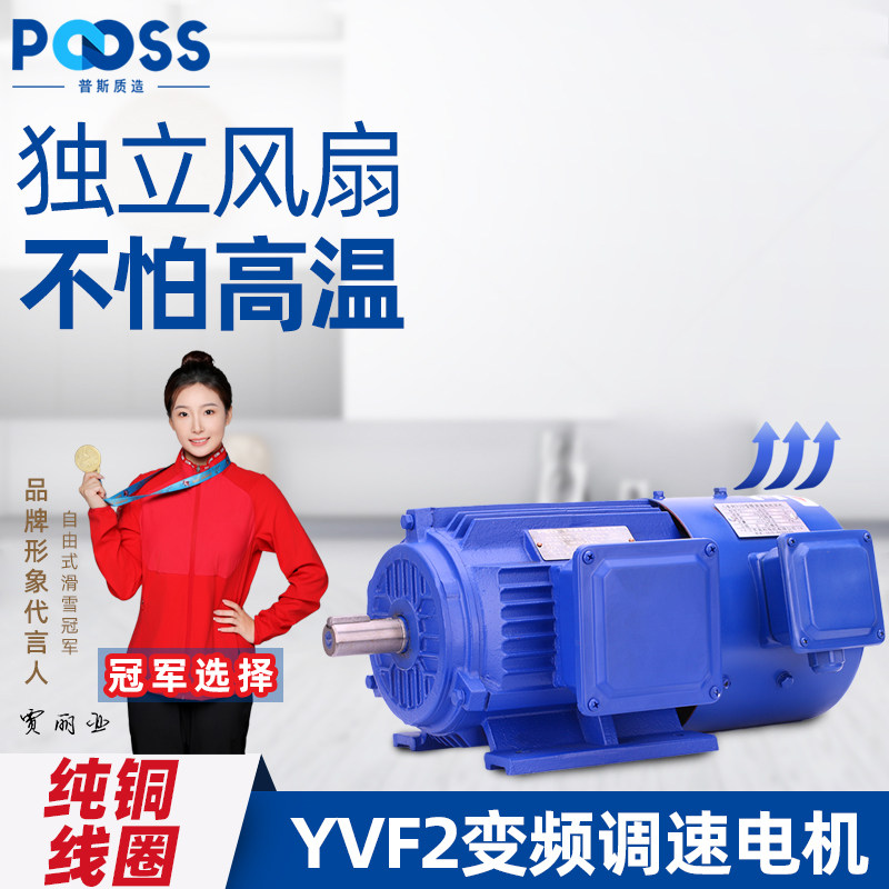 普斯YVF2变频调速异步马达三相380V马达变低速减速电机国标铜芯