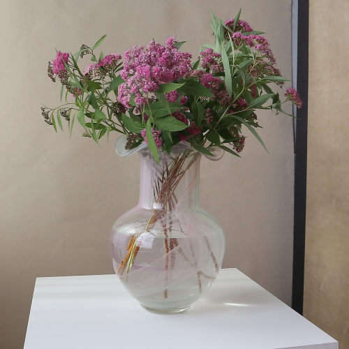 感琉璃花瓶摆件客厅鲜花水培花器家居摆件大理石纹大肚装饰品