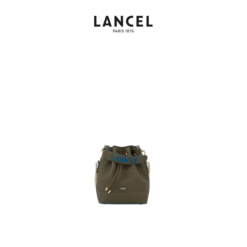 LANCEL/兰姿 Ninon水桶包小号单肩斜挎烧麦包 真皮荔枝皮粒面牛皮