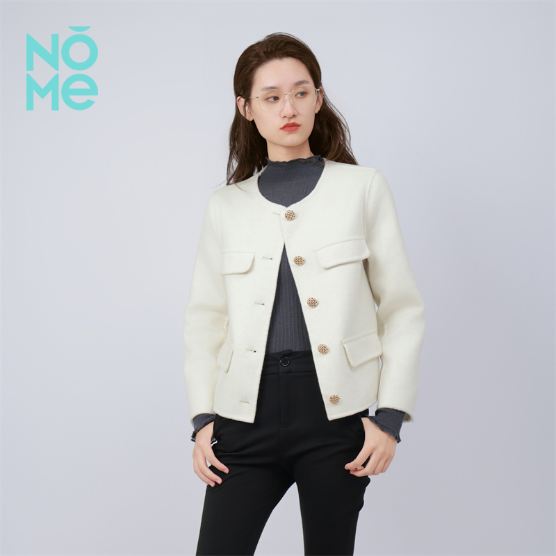NOME（服饰）2024年新款女高级感洋气小香风修身短款毛呢大衣