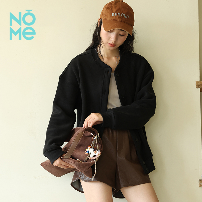 NOME纯色摇粒绒开衫韩系保暖