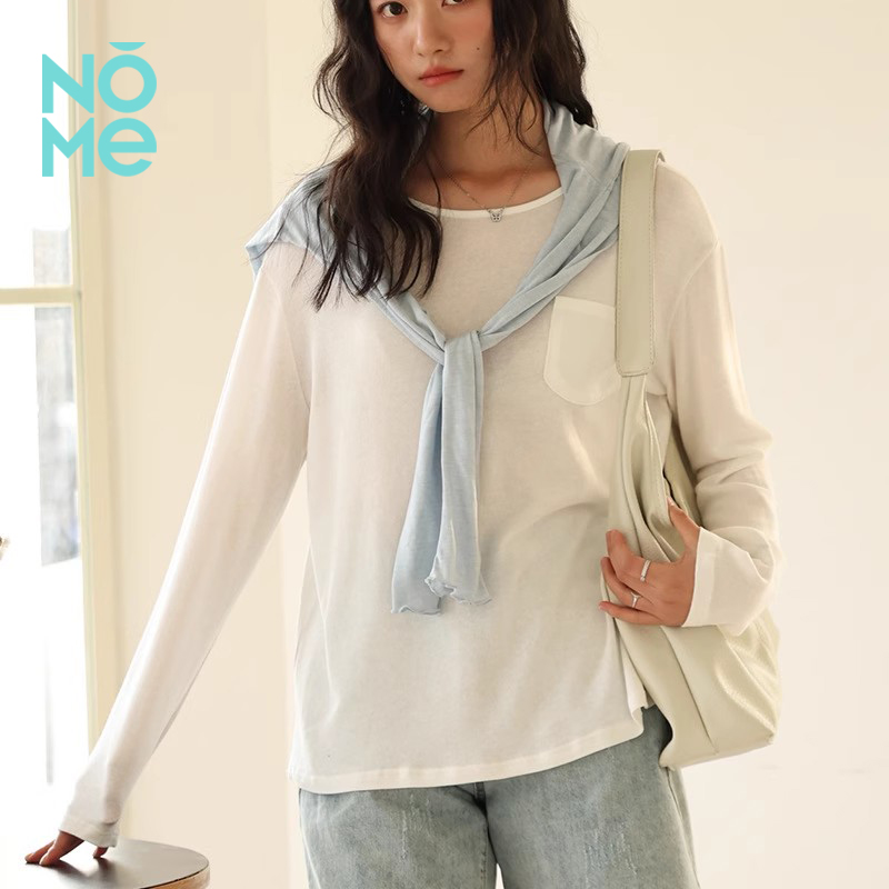 NOME（服饰）春夏天丝亚麻打底衫女25亲肤宽松口袋上衣莱赛尔罩衫