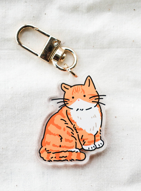 【现货】韩国nunucat亚克力小猫大橘奶牛钥匙扣包包挂饰可爱配饰