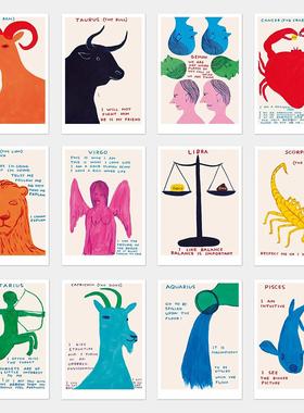 【现货】英国David Shrigley恶搞礼物明信片贺卡十二星座系列