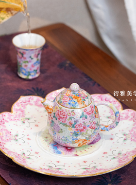 慢蓝茶席 浮力植物染双面真丝香云纱50x24高端新中式轻奢桌旗垫子