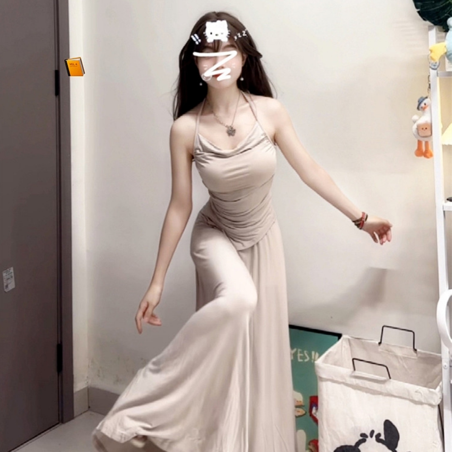 慵懒风防晒开衫辣妹吊带休闲裙裤