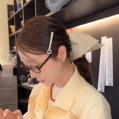 韩国银色金属花朵发夹2025新款 简约夹子前额碎发刘海精致发饰发卡