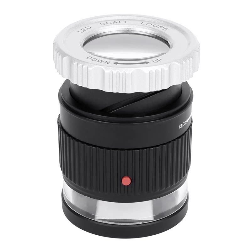 30倍高清鉴定放大镜1000带灯照布镜100古玩珠宝邮票银元烟酒60倍验钞手持便携式墙纸印刷纺织鸽子眼扩大镜
