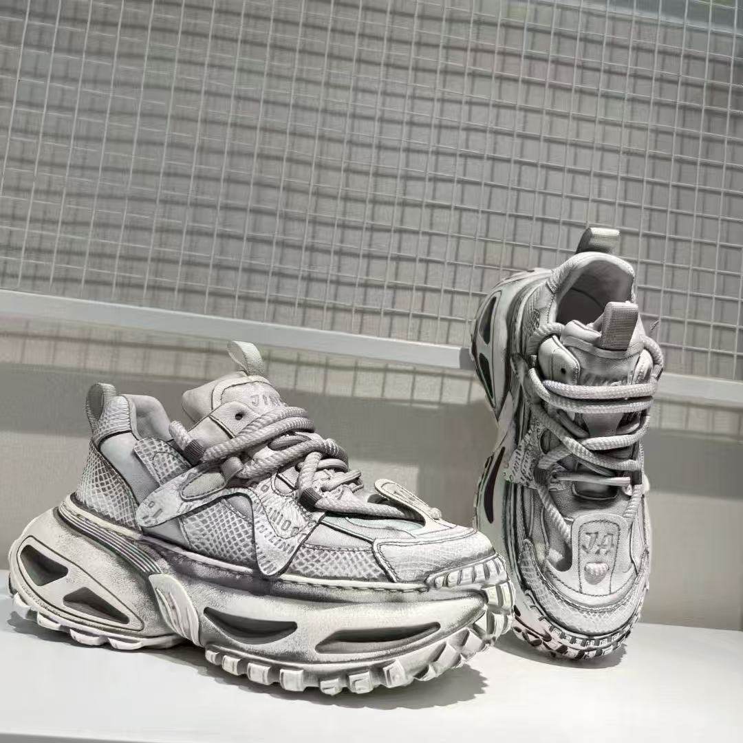 男鞋2026春夏新款复古真皮增高厚底老爹鞋百搭擦色做旧运动休闲鞋,流行男鞋,老爹鞋,淘宝优惠券,粉丝福利购,淘宝优惠卷