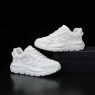 运动鞋 白色厚底真皮包底鞋 潮男老爹鞋 男百搭透气增高板鞋 舒 休闲鞋