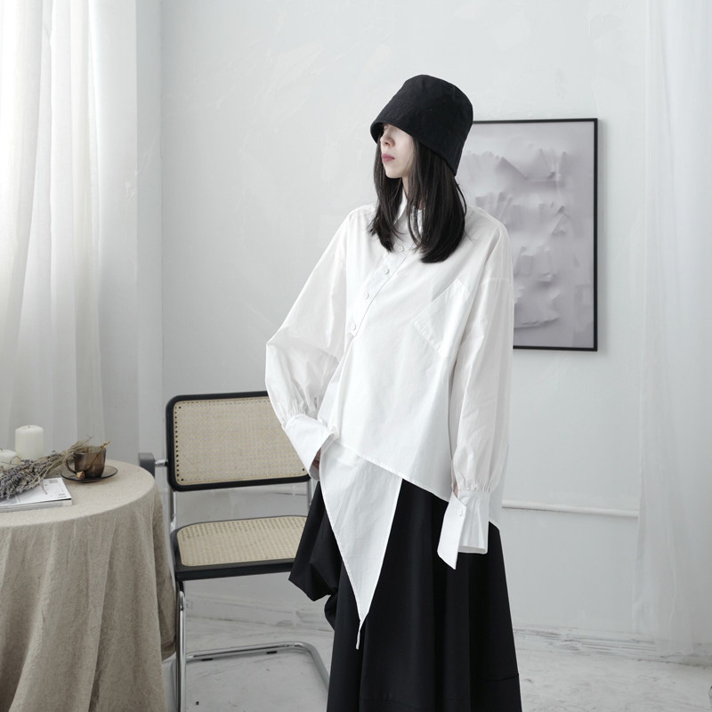 男友风落肩解构先锋无性别衬衫