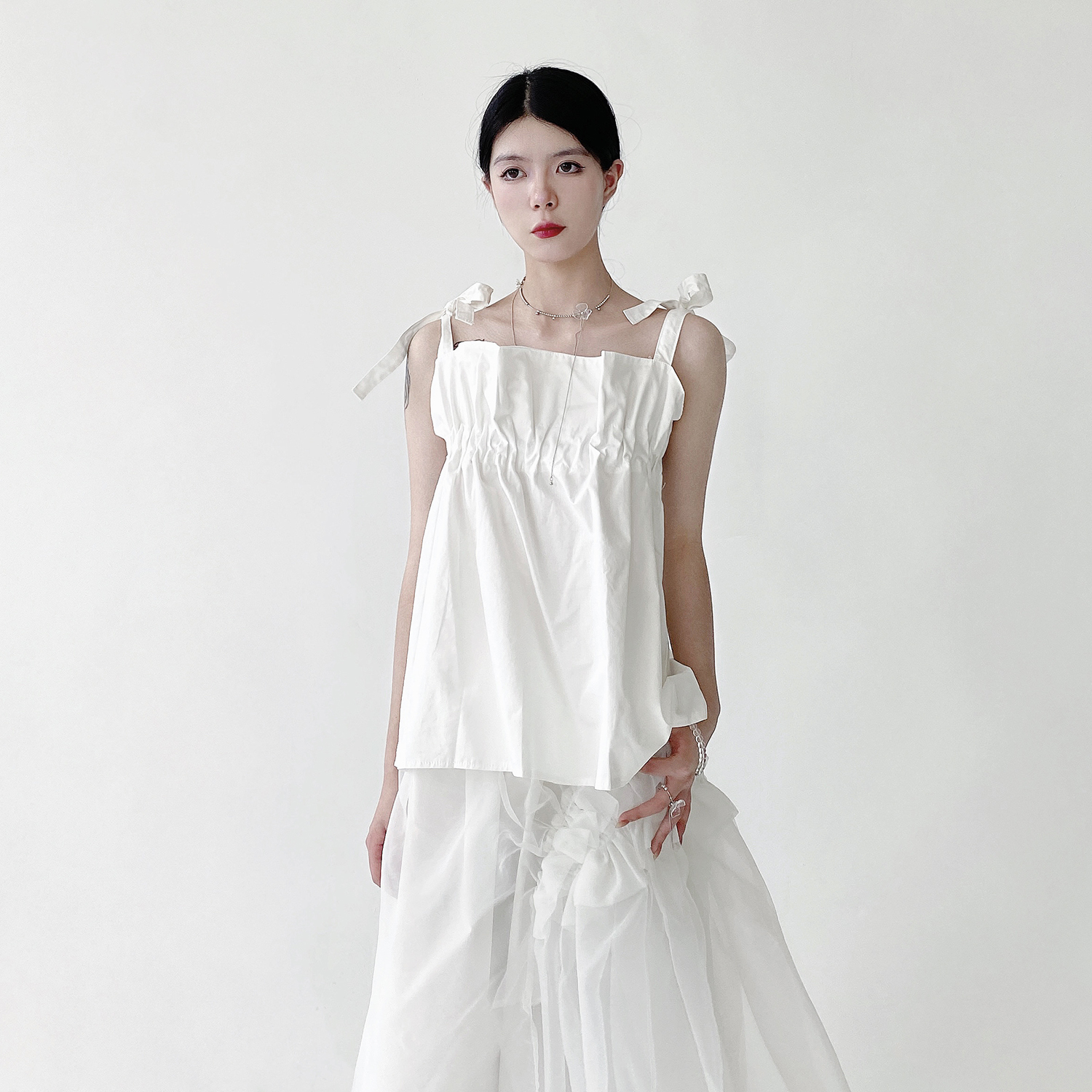 其他山本风无袖棉衬衫