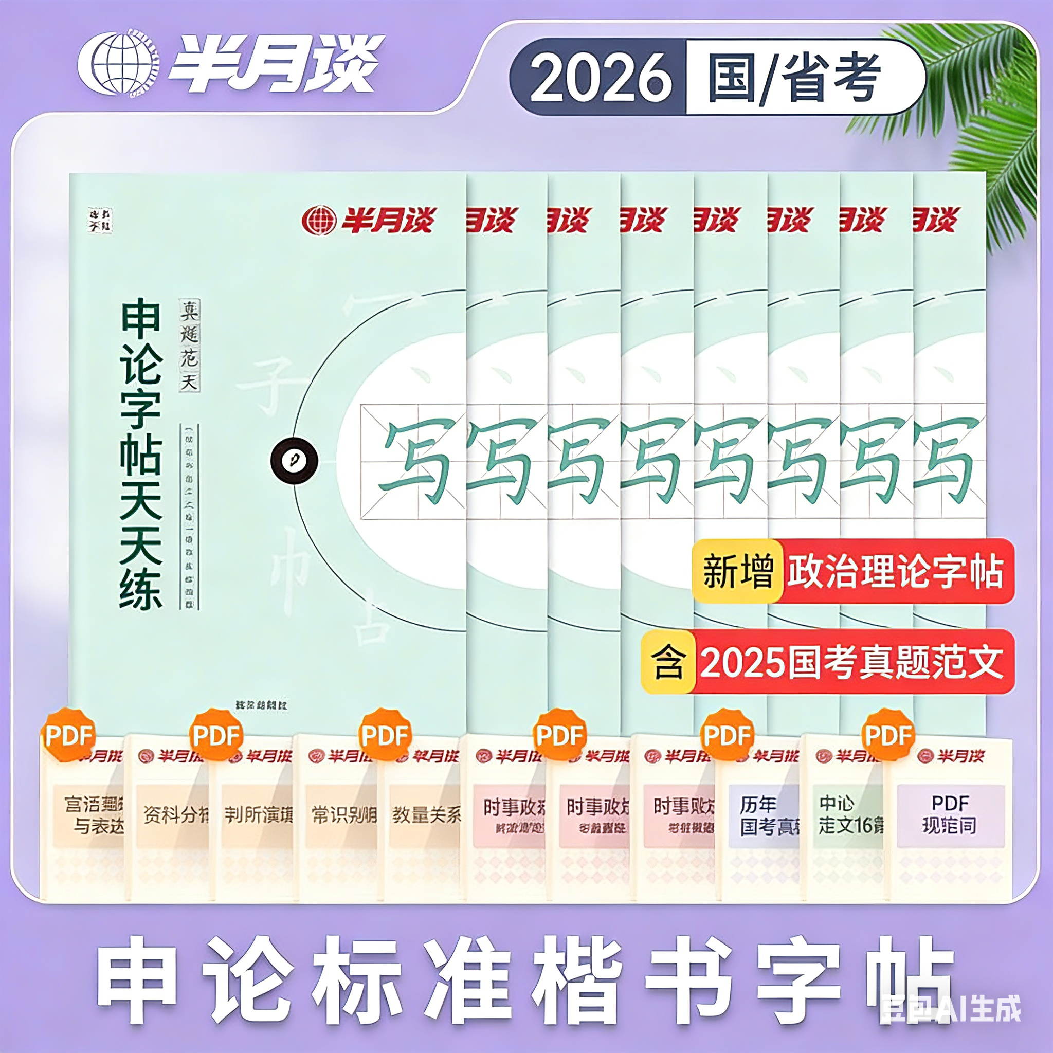 2027半月谈申论字帖国考省考申论字帖练字帖楷书公务员考试控笔政治理论开头结尾时政热点素材范文真题硬笔成人正楷行楷格子纸