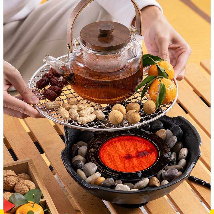 围炉煮茶家用室内电陶炉烤茶煮茶器煮茶炉配件泡茶壶罐罐茶具