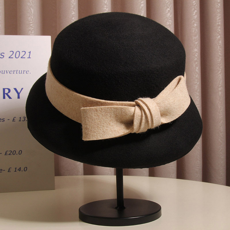 法式优雅气质羊毛礼帽女秋冬时尚百搭盆帽赫本风复古蝴蝶结渔夫帽,服饰配件/皮带/帽子/围巾,帽子,淘宝优惠券,粉丝福利购,淘宝优惠卷