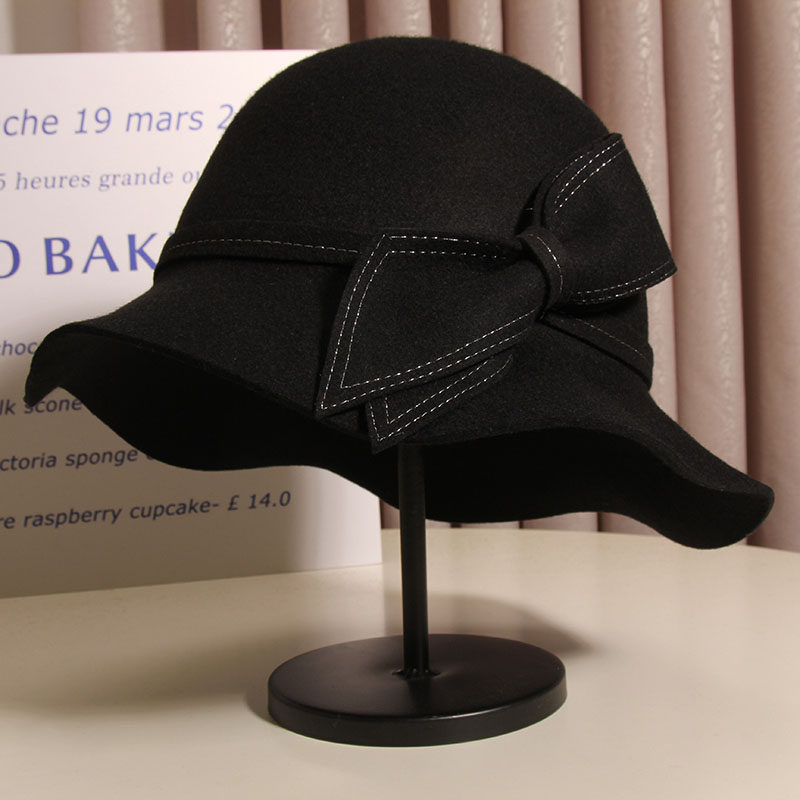 法式赫本风羊毛蝴蝶结渔夫帽女秋冬时尚百搭盆帽英伦名媛毛呢礼帽,服饰配件/皮带/帽子/围巾,帽子,淘宝优惠券,粉丝福利购,淘宝优惠卷