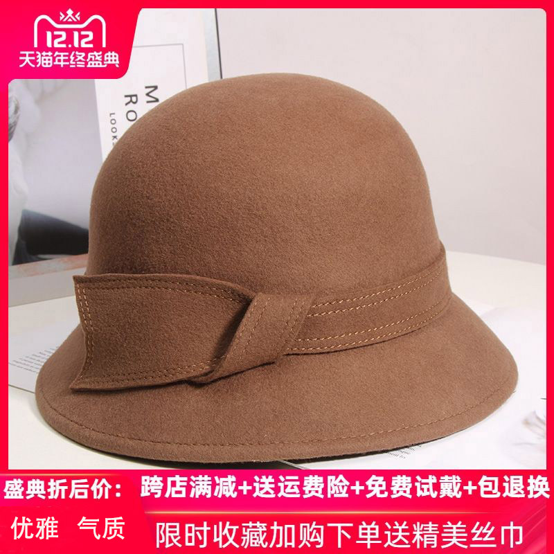 女秋冬百搭渔夫帽潮英伦复古帽子