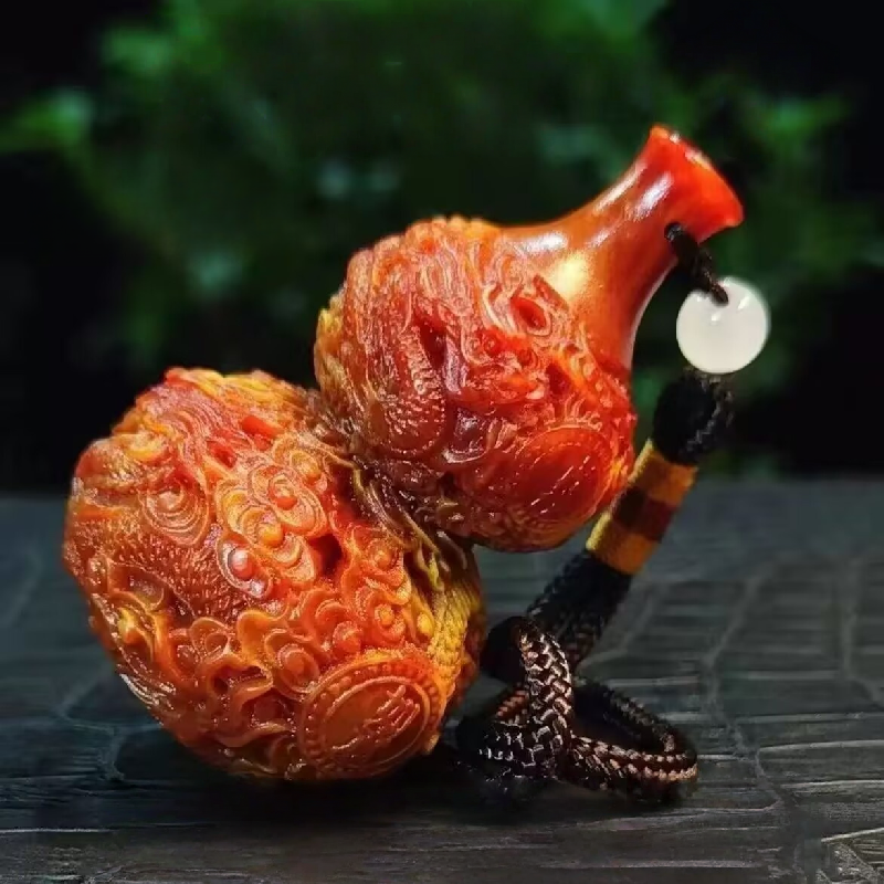 【大捡漏】正品龙涎香高级雕刻精致盘龙葫芦手把件车饰持久留香