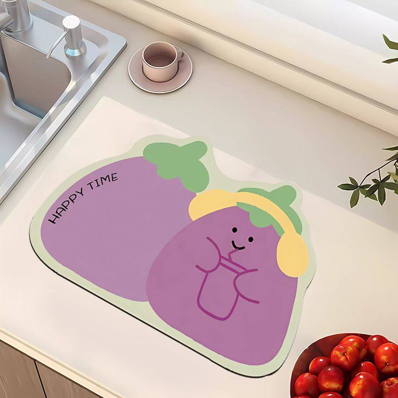 防滑垫桌面可爱卡通家用厨房台面沥水垫软硅藻泥吸水防滑杯垫碗盘,居家布艺,餐垫,淘宝优惠券,粉丝福利购,淘宝优惠卷