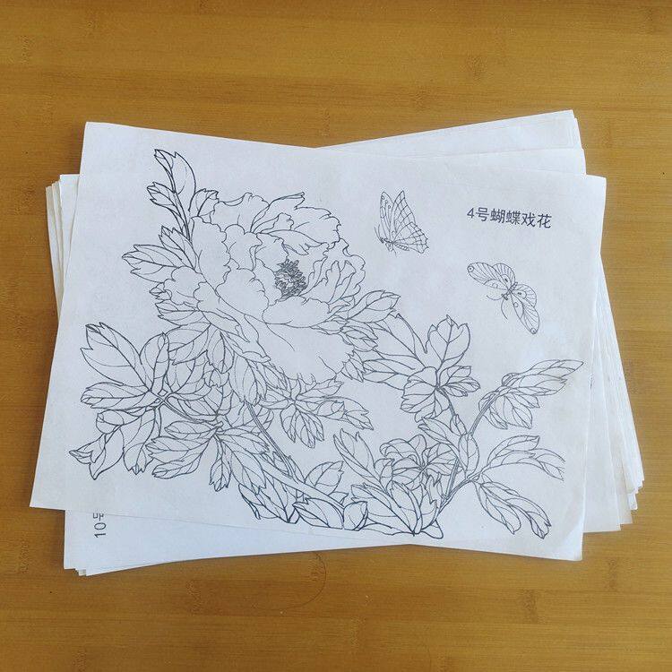 绣花图案样纸手工刺绣剁花图案剁绣掇花纸样图案绣花布料花样图纸
