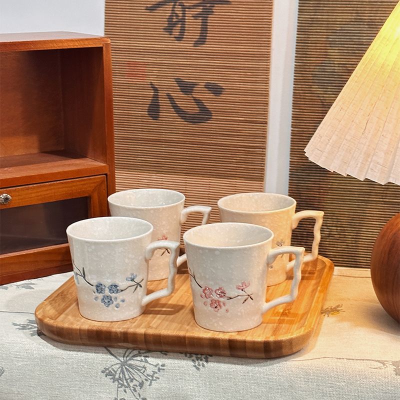 茶杯套装6只陶瓷水杯中式