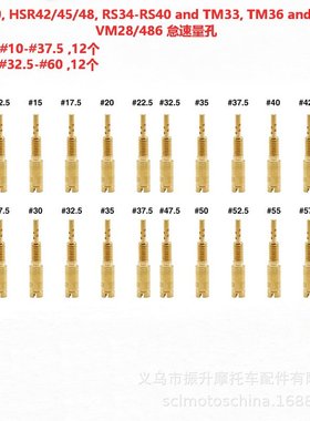 12PCS Mikuni RS HS HSR48化油器TM33怠速量孔Pilot Jet VM28/486