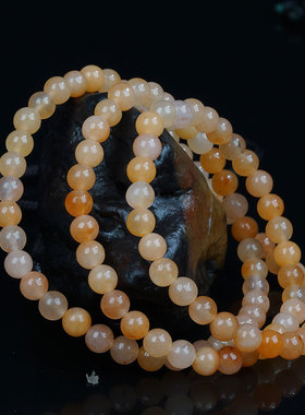 新疆克拉玛依乌尔禾金丝玉圆珠手链0.6*100颗圆珠手链毛衣链通用