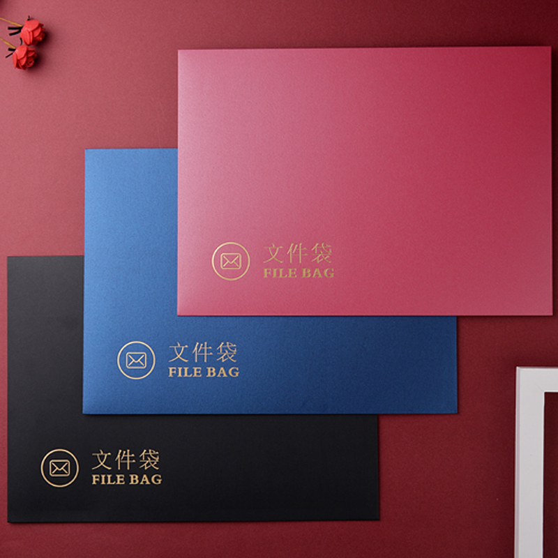 a4纸大信封定制文件袋千凌马红色