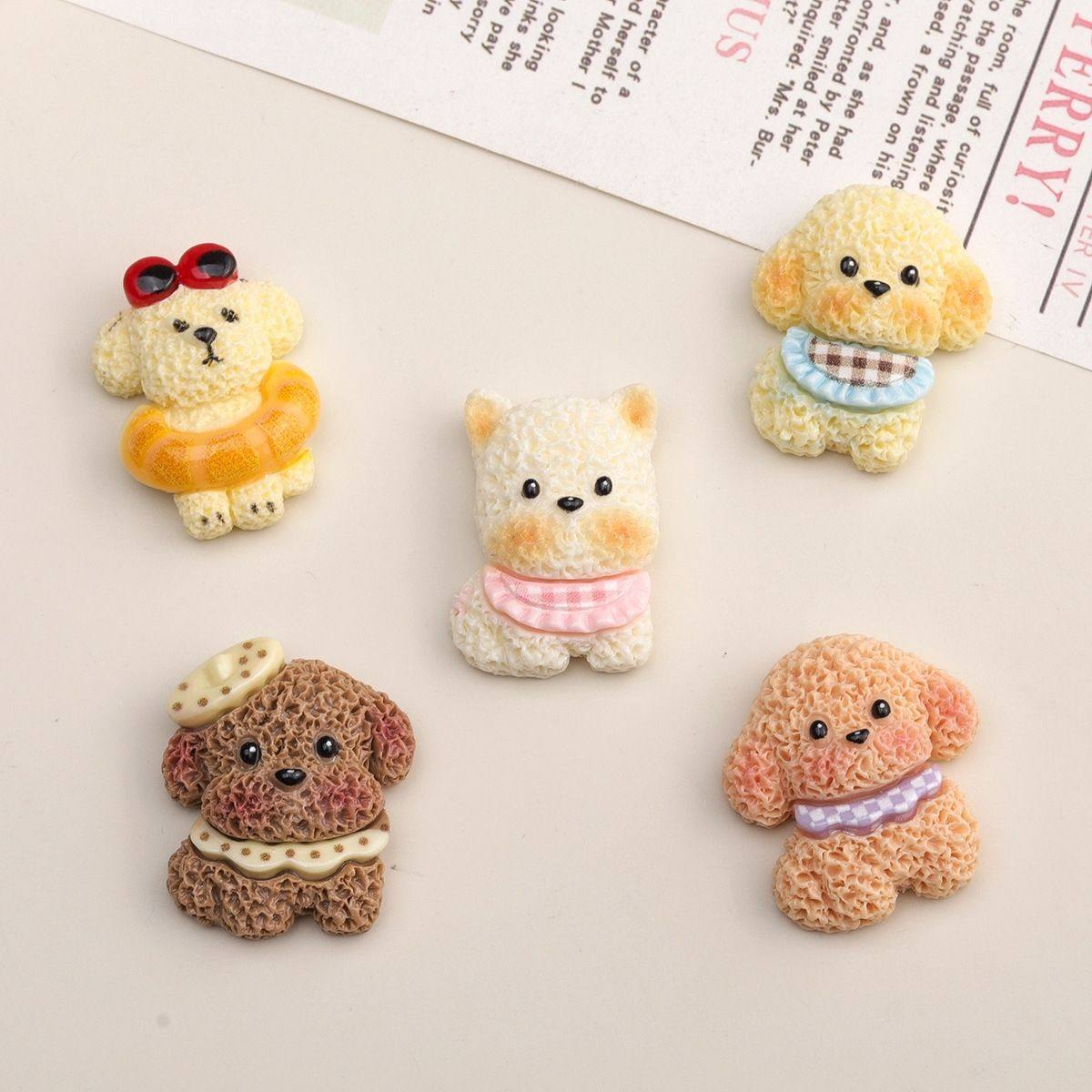 冰箱贴diy配件可爱小奶狗卡通磁吸冰箱贴创意卡通diy洞洞板磁吸照