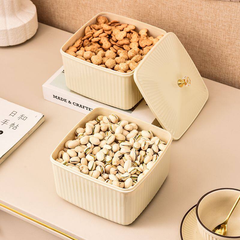 干料收纳盒轻奢干果盘密封坚果零食水果点心收纳盒客厅家用卧室高