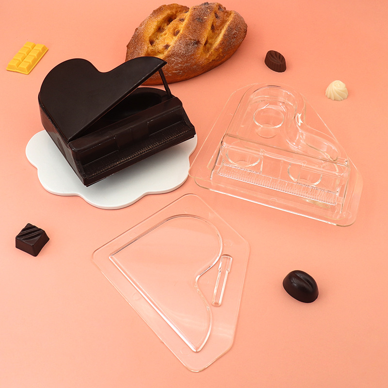 新品3D钢琴巧克力模具 diy仿真巧克力模具易脱模清洗使用现货供应