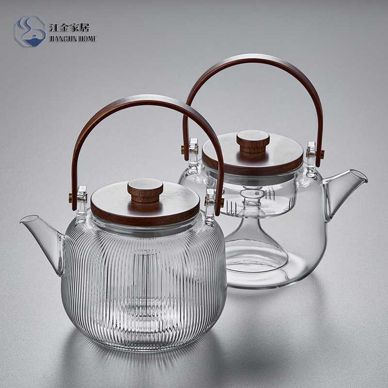 高硼硅耐高温玻璃壶 花茶泡茶器电陶炉蒸汽煮茶壶 家用烧水提梁壶