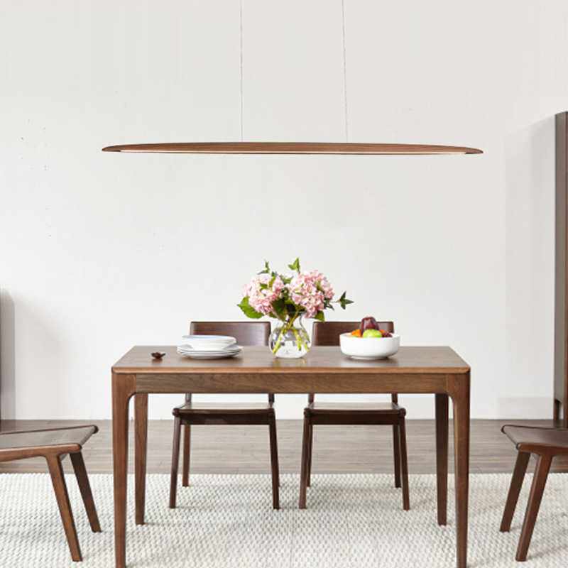 全光谱极简餐厅长条黑胡桃木吊灯前台新中式个性创意茶室吧台灯