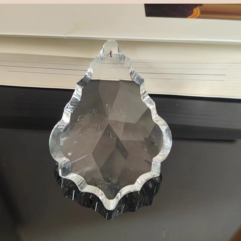 机磨枫叶水晶灯配件水晶珠帘吊坠  　婚庆圣诞酒店工程灯配件