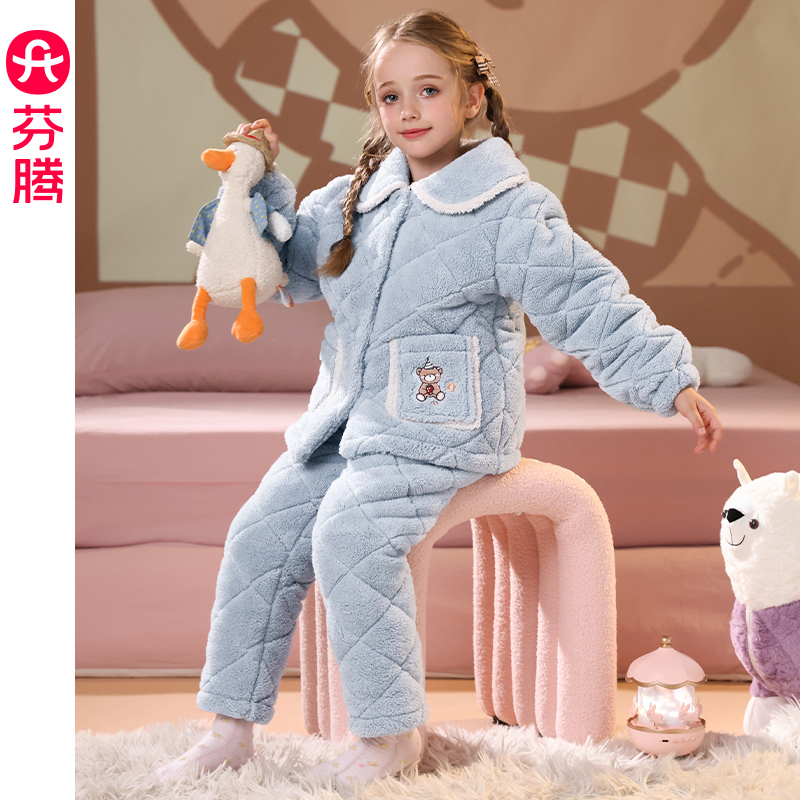芬腾服饰卡通珊瑚绒女童家居服