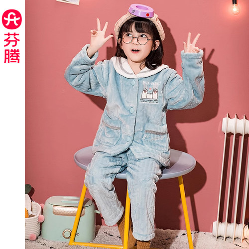 芬腾服饰女孩珊瑚绒睡衣