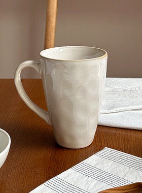 半颗橘子HO 淡奶茶手捏纹高杯早餐酸奶奶片杯牛奶杯