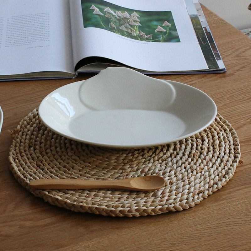 半颗橘子HO 白色质感云朵沙拉盘 质感汤盘椭圆鱼盘拌菜深盘,餐饮具,盘,淘宝优惠券,粉丝福利购,淘宝优惠卷