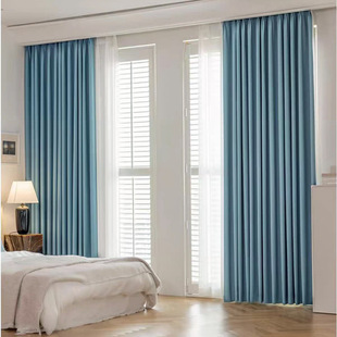 绍兴柯桥高遮光窗帘奶油色高精密窗帘阳台卧室飘窗太古里成品窗帘