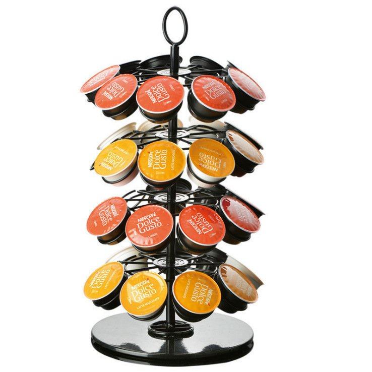 DOLCEGUSTO咖啡胶囊架多趣酷思咖啡包盒置物架子圣诞树款36粒旋转