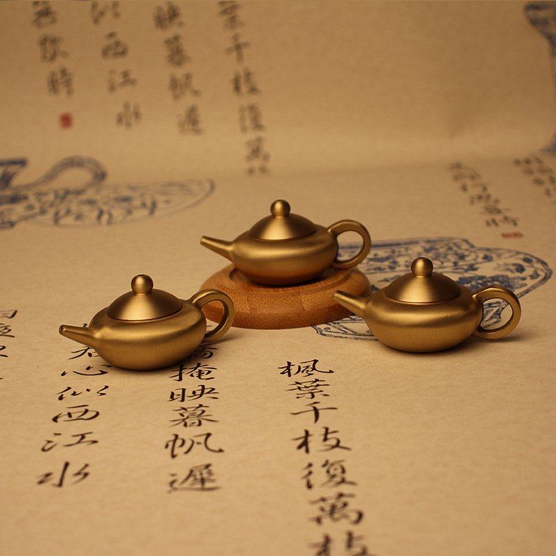 黄铜小铜器摆件金属铜工艺品办公室茶道茶具纯铜把把壶创意铜艺,家居饰品,装饰摆件,淘宝优惠券,粉丝福利购,淘宝优惠卷