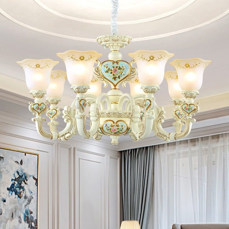 欧式吊灯树脂温馨客厅大吊灯简欧式复古餐厅灯家用大气个性卧室灯