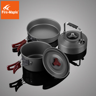 火枫204野营套锅炉具露营炊具折叠锅烧水壶餐具户外便携锅具套装