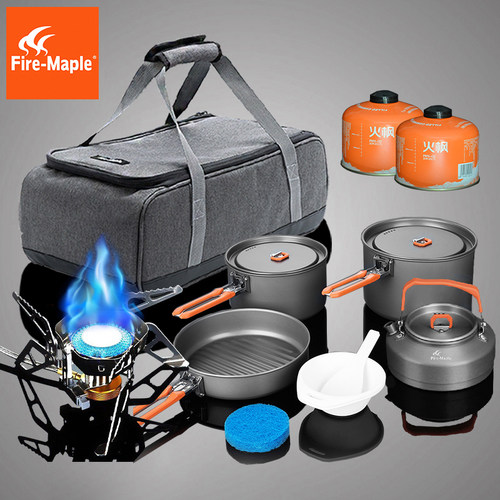 火枫户外炉具锅具炊具盛宴4套装