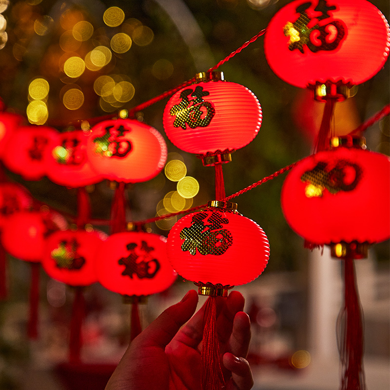 【室内外通用】太阳能红灯笼灯串