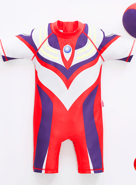 儿童游泳衣男孩婴儿速干凹凸曼3岁5宝宝可爱2024新款连体防晒泳衣