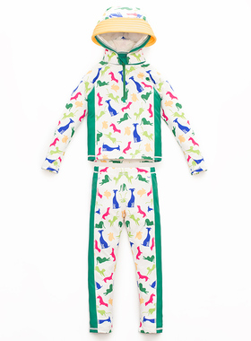 儿童泳衣长袖长裤男童游泳衣中大童男孩速干海边防晒沙滩服游泳衣