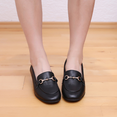 kufenberg一脚蹬粗高跟小皮鞋